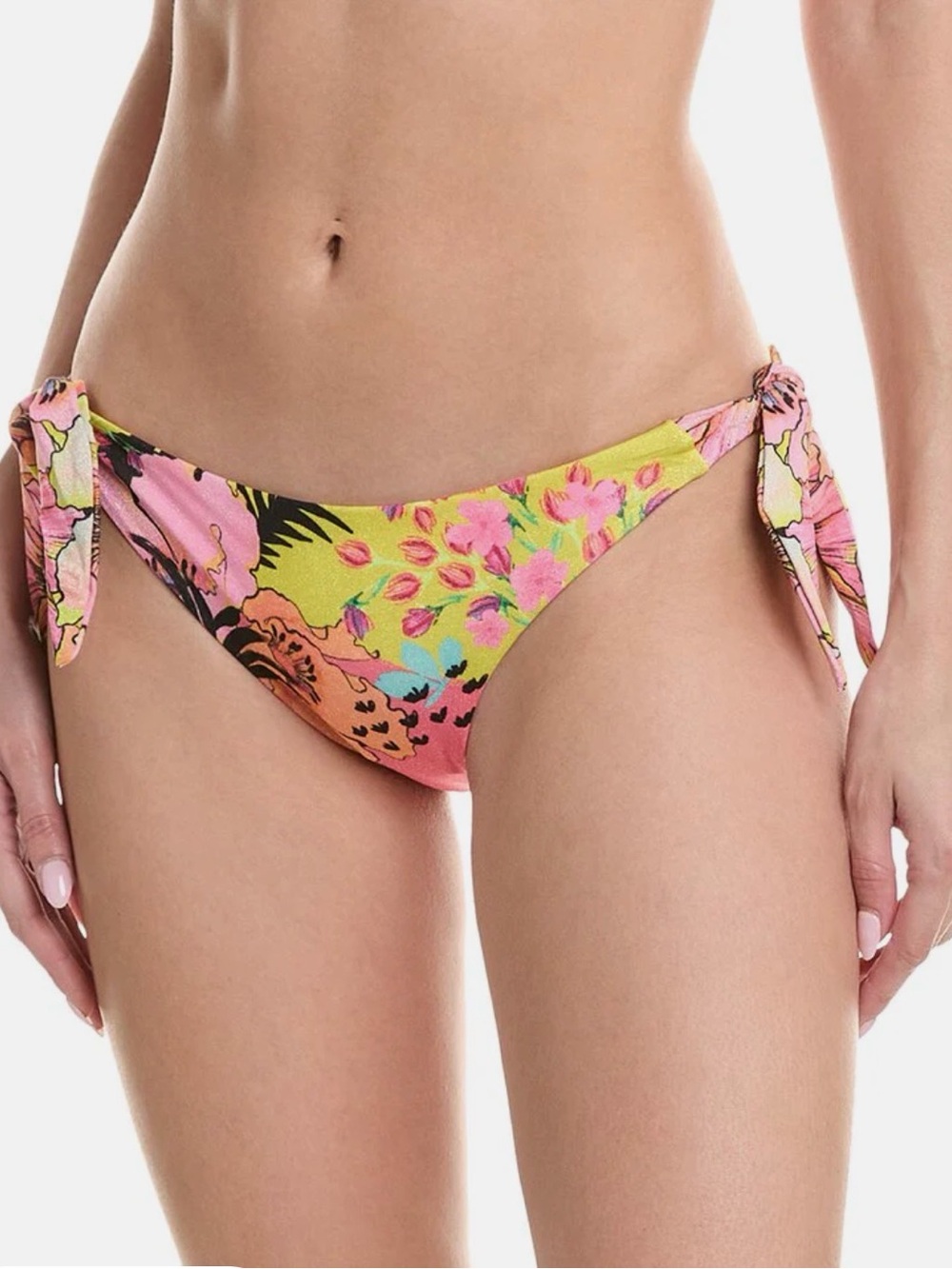 Agua Bendita Praia Bikini Bottom Metallic Floral size Large Reversible